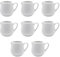 Foreverup 8 jarras pequeñas de leche de cerámica blanca de 110 ml con asa, pequeñas jarras de crema, ollas de salsa, azucarera, jarra de salsa, mini jarra de crema de huellas dactilares para leche