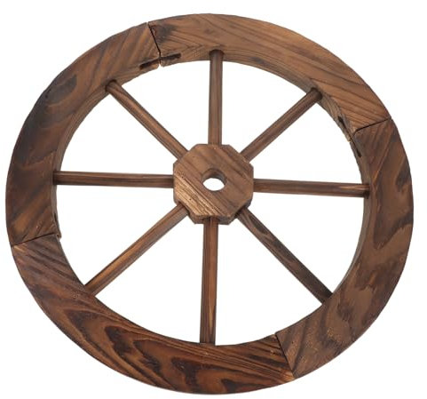 POPETPOP Hintergrund Wanddekoration Rad Wanddekoration Im Freien Wagendekor Für Den Außenbereich Hängende Dekorative Räder Dekorationen Bauernhausdekor Holzdekoration Hölzern