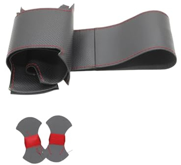 Zdwpan Handgenähter schwarzer Leder-Lenkradbezug Für BMW E36 E38 E31 E46 1998-2004 E39 1995-2003 X3 E83 X5 E53 Atmungsaktiver Mikrofaser-Lenkradbezug zum Selbermachen