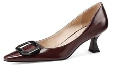 QUEEN HELENA Décolleté Donna Scarpe Basse Lucide Eleganti K3965 (Bordeaux, Sistema Taglie Calzature EU, Adulto, Donna, Numero, Media, 35)