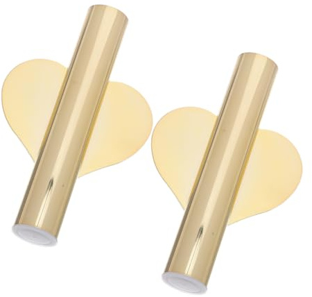 SEWACC 2 Stück Goldene Wandvase Herzform Metall Hängender Blumenhalter ohne Bohren Platzsparende Wandblumenvase für Badezimmer Küche Büro Dekorativer Wandbehälter für Einzelblumen und
