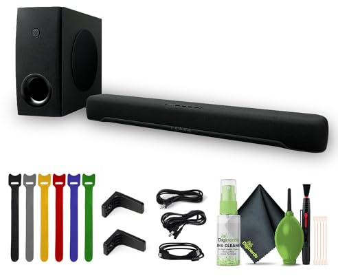 Yamaha SR-C30A 90W 2.1-K-Soundbar-System + Reinigungsset + wiederverwendbare Befestigungsgurte