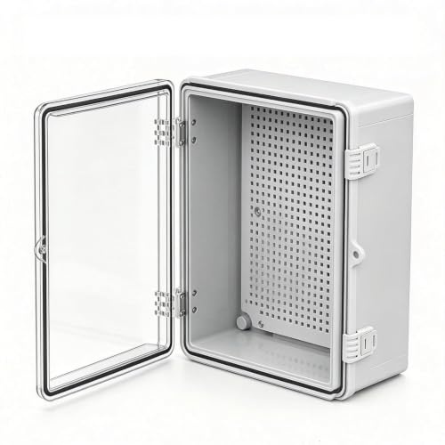 NEWFUN Verteilerkasten Aufputz IP67, 30x20x16cm mit Montagezubehör | Verteilerkasten Außen Wasserdicht, Wasserdicht • ABS Kunststoff Gehäuse • Für Innen & Außen, Garage, Keller, Sichtbar