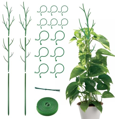 Poste de soporte apilable para plantas de 91 cm de alto, estacas de escalada estilo rama natural para plantas en maceta de interior, enrejado vertical modular para Monstera y enredaderas, accesorios