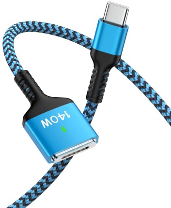 Cable de carga rápida USB-C a MagSafe de 140 W para M5 M4 M3 M2 MacBook Pro Air Type C 3 Cable de carga magnético trenzado USB-C Apple Mag Safe Cable de carga rápida magnético Mac Charger Cable de
