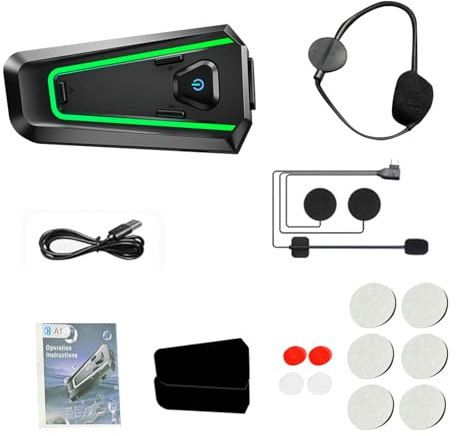 Ausla Helmet BT Headset, ABS Silicone Wireless Helmet Headphone with BT 5.3, 3D Surround Sound, IPX7 Rainproof, 20 to 30H Playtime for Cycling Motorcycle Riders