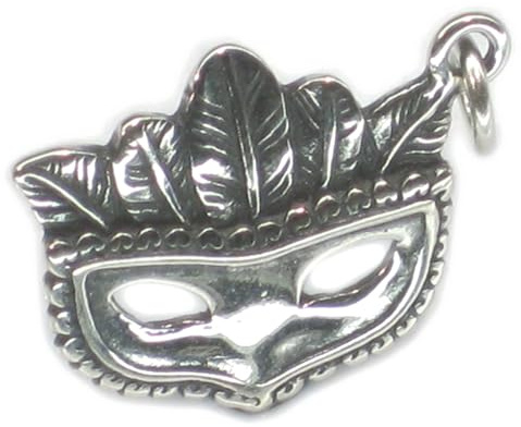 Karneval Maske Sterling Silber Charm .925 x 1 Party Masken Charms