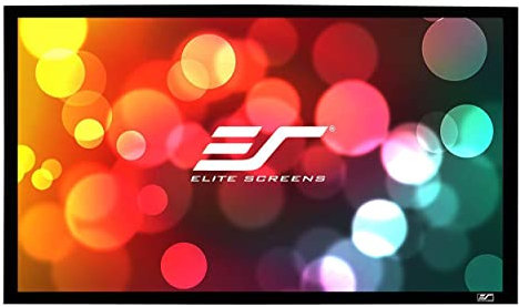 Elite Screens ER135WH1 16:9 'Sable Frame' Projektionsleinwand, 299,0 cm x 168,1 cm (BxH), 16:9, 3.43 m (135), 2.99 m, Schwarz, Matt, Kinoweiß, Wandmontage