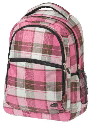 Schneiders Vienna 42264/58 Schulrucksack Classic mit 3 Reißverschlussfächern, 45 x 32 x 20 cm, 29 Liter, rosa karo