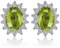 JewelryPalace Prinzessin Diana Kate Middleton 1.2ct Echt Peridot Ohrstecker Silber 925 Damen, Schmuck Set Grün, Ohrringe Silber Zirkonia Edelstein Mädchen, Ohrstecker Silber mit Stein Frauen Geschenk
