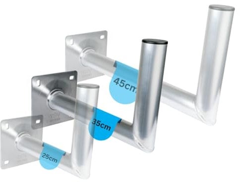 SCHWAIGER SAT Halterung Wand 35cm Satelliten Wandhalterung Satellitenschüssel Halter Aluminium TÜV geprüft 90° Winkel Rostfrei Antennenhalterung Antenne