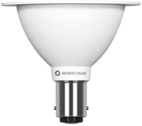 LED-Leuchtmittel MAX AR70 BENEITO FAURE BA15d / B15d 7W 12V 24º 2.700K, warmweiß.