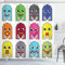 ABAKUHAUS rétro Rideau de Douche, Dessin animé Vintage 90s, Ensemble de décoration de Salle de Bain en Tissu avec Crochets, 175 x 200 cm, Vert Jaune