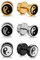 Flongo 3 Paare Damen Ohrringe Set 8mm Edelstahl Fake Tunnel Tai chi Yin Yang Illusion Ohrstecker Männer Gestüt Piercing Cheater Hanteln Ohrschmuck Silber Gold Schwarz mit Schaubverschluss