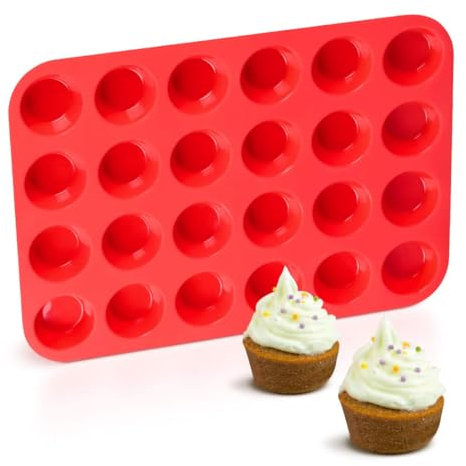 Moule à mini muffins en silicone anti-adhésif sans BPA - pour 24 muffins