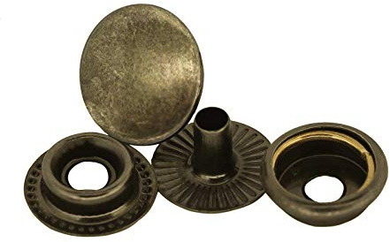 50 Stk Druckknopf Set rund Ring-Feder Verschlüsse Schnappknopf Metall Größen- /Farbwahl