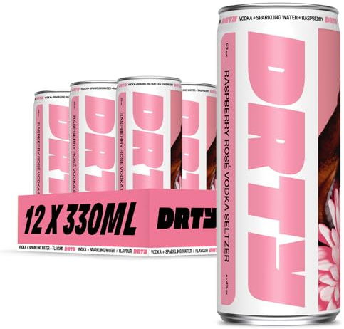 DRTY - Raspberry Rosé Vodka Seltzer, 4% ABV, 12 x 330ml