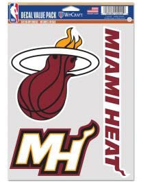 WinCraft NBA Miami Heat Aufkleber, Mehrzweckventilator, 3 Stück, Teamfarben, Einheitsgröße