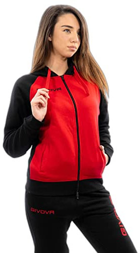 Givova Unisex Tuta Felpa Revolution Anzug, Rot/Schwarz, M