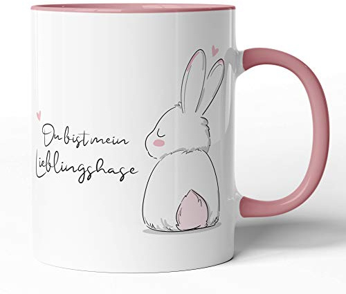 tassenprinter Spruch-Tasse - süße Häschentasse - Geschenk-Idee zum Geburtstag, Jahrestag, Ostern, Valentinstag - Spruchtasse Hase/Kaninchen/Häschen/Hasi (rosa, Lieblingshase)