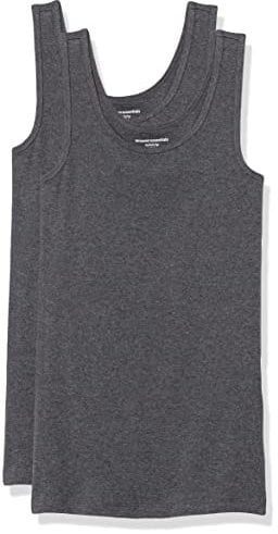 Amazon Essentials Women's Slim-Fit Vest, Pack of 2, Charcoal Heather, M