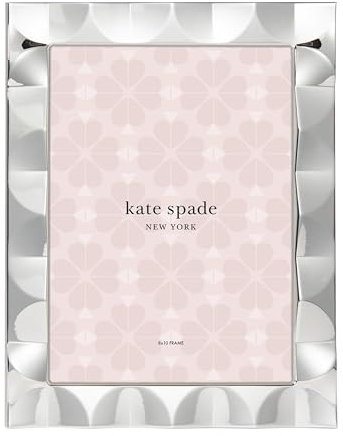 kate spade new york Silver South Street - Marco festoneado de 8 x 10 pulgadas, 1.75 libras