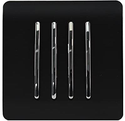 Trendi 4 Gang 1 Way 10 Amp Rocker Light Switch Matt Black