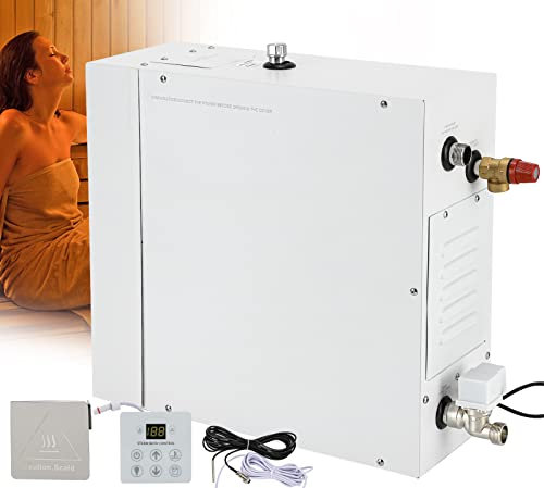 Moongiantgo 9KW Dampfdusche Generator Sauna Bad Dampfgarer mit automatischer Entwässerung Wasserdicht Touch Controller 60min 35~55℃ Einstellung für Home Shower System Badezimmer (geeignet 9M³/318 CUFT