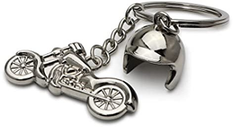 ARFUKA Schlüsselanhänger Edelstahl Auto Schlüsselanhänger Motorrad und Helm Anhänger Metall Keychain Schlüsselbund Geburtstag Weihnachtsgeschenke für Männer und Frauen