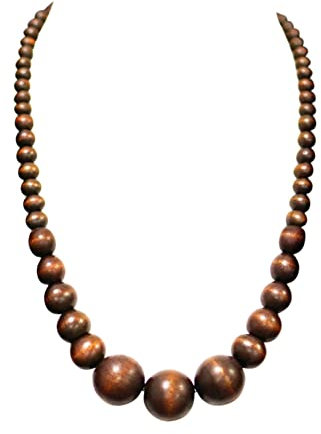 Natürliche Holzperlenkette für Männer Frauen Holzkette Unisex Chunky Beads Halsketten
