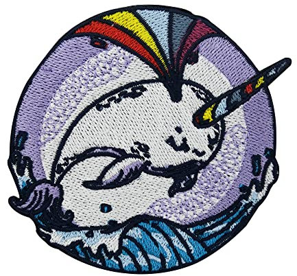 Finally Home Regenbogen Wal Patch zum Aufbügeln | Rainbow Patches, Wellen Bügelbild, Meer Aufbügler, Maritim Aufnäher, Fisch Patch zum Aufnähen, Bügelpatch