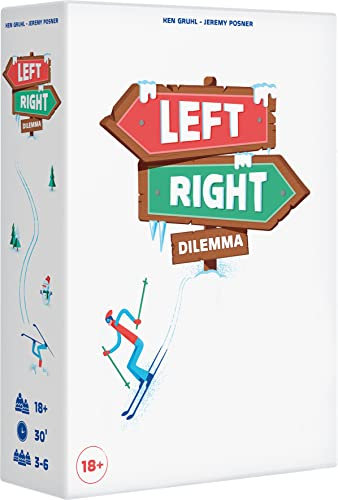 Asmodee Left Right Dilemma – Kartenspiel für Erwachsene – Verrückte Dilemmata, erraten Sie die Antworten Ihrer Mitspieler – kooperatives Gesellschaftsspiel – 3 bis 6 Spieler – 30 Minuten –