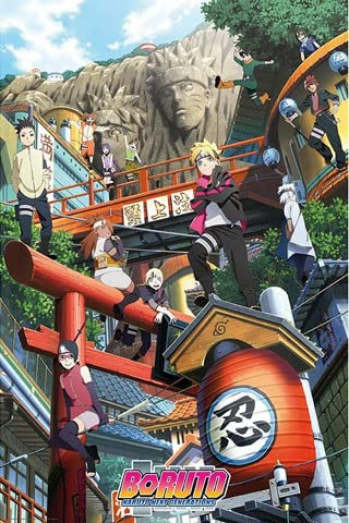 empireposter Boruto - Group Konoha - Filmposter Kino Movie TV-Serie - Grösse 61x91,5 cm + 1 Korkplatte 61x91,5x1,0 cm - Naturprodukt