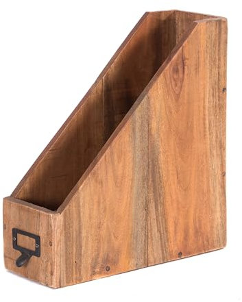 DESIGN DELIGHTS Porte-REVUES NOTA | Bois Massif, 30x29x11 cm (PxHxL) | Classeur à Levier en Bois, à dossiers, Bureau Classeur de Bureau