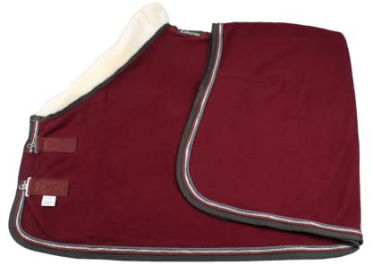 WAGNER Coperta in pile con collo in pelliccia (bordeaux, 115)