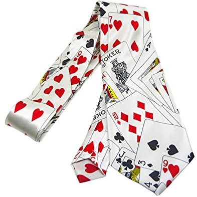 jojofuny Krawatte Mit Poker Druck Lustige Kostüm Requisite Für Themenpartys Und Bühnenauftritte Hochwertige Bequeme Und Stilvolle Necktie Für Cosplay