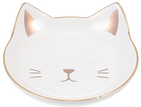 Luxshiny Assiette Céramique Forme De Chat pour Service De Dessert Vaisselle Élégante Et Créative pour Repas Fruits Et Collations Idéale pour Usage Quotidien