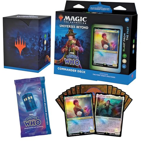 Magic: The Gathering Mazo de Commander de Doctor Who, Blast from The Past (mazo de 100 Cartas, sobre de coleccionista con 2 Cartas de Muestra + Accesorios) (Versión en Inglés)