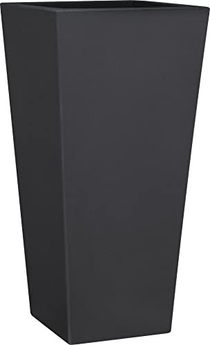 NICOLI VASO ALTO EROS MATT CM 30X30X60 H IN RESINA, PER INTERNO ED ESTERNO FIORIERA ELEGANTE COLORE CENERE (ANTRACITE)