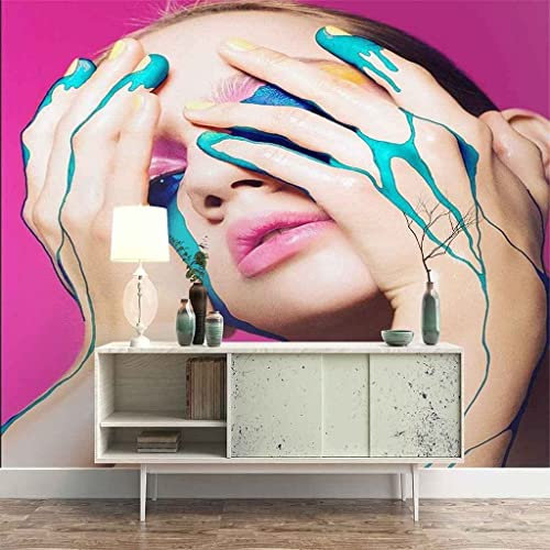 Mode Femme Papier Peint 3D Décoration Salon Décoration Murale Murale Chambre À Coucher 3D Papier Peint Coller Salon Le Mur Pour Chambre Murale- 140 (largeur) x 70 (hauteur) cm