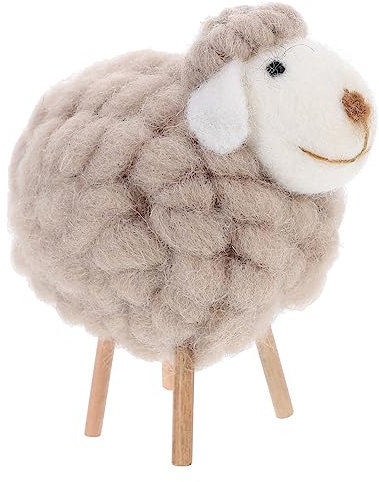 Garneck Kleine Schafverzierung Süße Weihnachtsdeko Desktop-tierfiguren Weihnachtsschafverzierung Filz Schaf Dekoration Miniatur-lammfiguren Filz Handwerk Lamm Schmuckstücke Holz Zu Hause