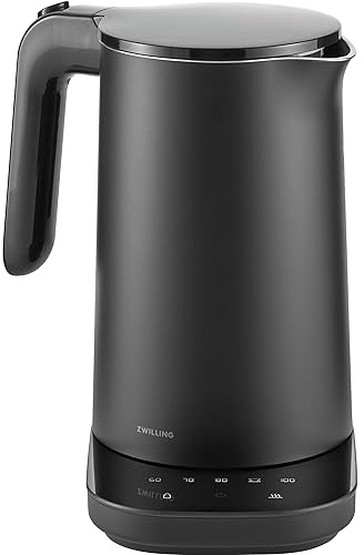 ZWILLING Enfinigy Cool Touch 1 Liter Elektrischer Wasserkocher Pro, Kabelloser Teekessel & Heißwasser, Schwarz