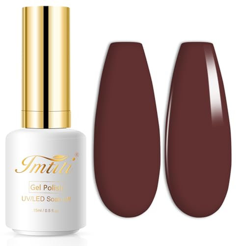 UV Nagellack, Kastanien braun Gellack Nagellack Gel für UV Nagellampe Langlebige Maniküre Nagelgellack Soak Off Nail Gel Polish (Erfordert Trocknung unter UV-LED-Lampe)