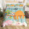 Faultier Bettwäsche 155x220 Kinder Lustige Tier Bettwäsche Jungen Teenager Bettbezug Faultier Bettwäsche Set Holz Plank Dekor für Mädchen Schlafzimmer Betten Set Niedlich