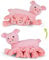 Mamanimals Schwein Kuscheltier mit 3 Baby Schweinen, Babys im Bauch mit Reißverschluss verstaubar, magnetische Zitzen zum Säugen, hochwertiges Plüschtier Set für Kinder