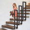 U-förmige Treppengeländer Innen, Dachboden Dekorative Handlauf Treppe, Geländer Treppe Seitliche Montage, Behinderte Rutschfeste Flurdeck Pflegeleicht Treppenhandlauf (Schwarz, 55cm)