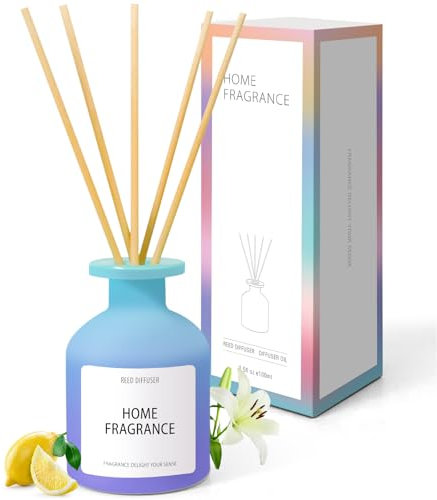 Scent-Hi Profumatore per Ambienti Bastoncini, Oceano Olio Essenziale Diffusore Profumato Fragranza a Lunga Durata 100ml con 6 Diffusore Bastoncini di Aromi, Profumatore Casa, Regalo Donna