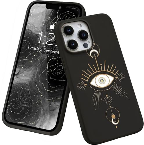 LuGeKe Evil Eyes Phone Case for iPhone 11, Demon Eye Pattern Soft Black Silicone Flexible Ultra Slim Protective Cover for Girls Boys