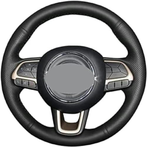 BOLNEY Coprivolante in Pelle Cucito a Mano per Auto Fai da Te,per Jeep Renegade 2016 2017 per Compass 2017,coprivolante Cucito a Mano Protezione Volante