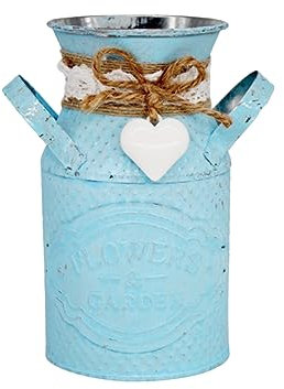 MAGICLULU 1 Pc Vaso Brocca Rustico Vaso Di Fiori Zincato Vaso Shabby Chic Portafiori in Metallo Vaso Centrotavola Vasi Di Fiori in Metallo Vaso Brocca Di Fiori Lattine Nozze